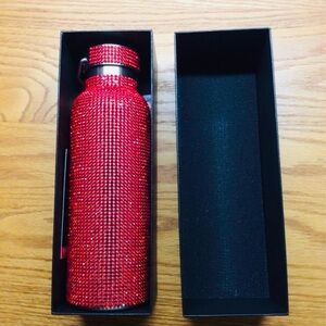 Red Rhinestone tomo Swarovski crystal water bottle